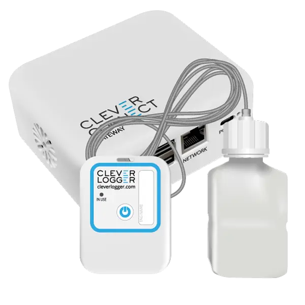 Clever Logger 2nd Gen Dual Sensor Temperature Data Logging Alarm System Starter Kit With Glycol Vial