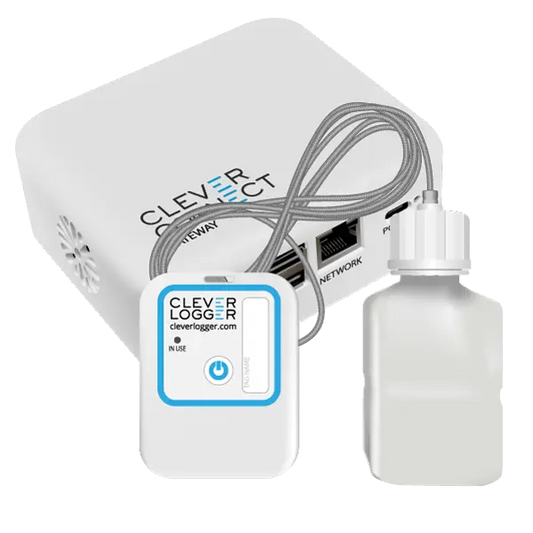 Clever Logger 2nd Gen Dual Sensor Temperature Data Logging Alarm System Starter Kit With Glycol Vial